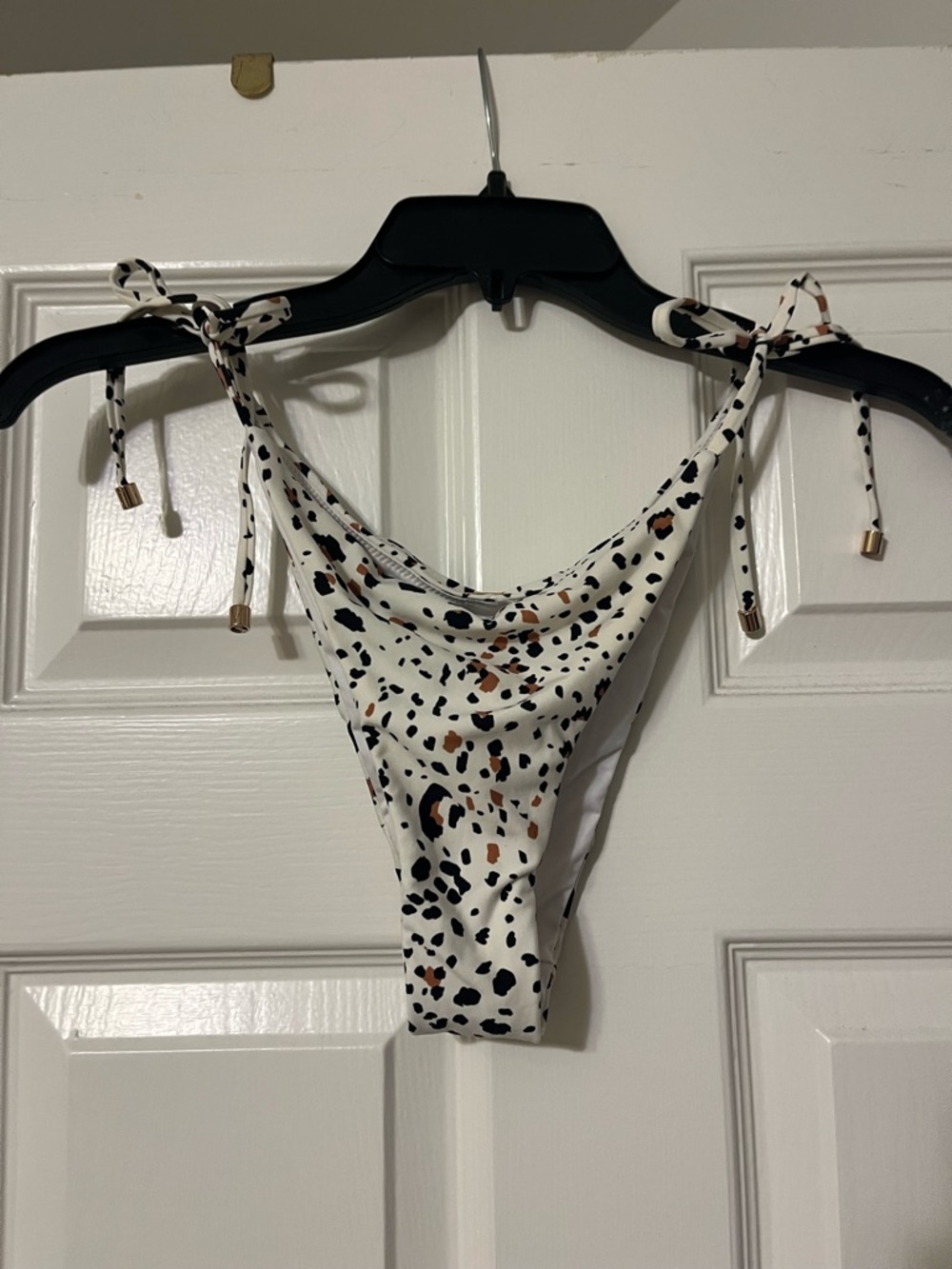 Victoria's Secret White Animal Print Tie-Side Bikini Bottom